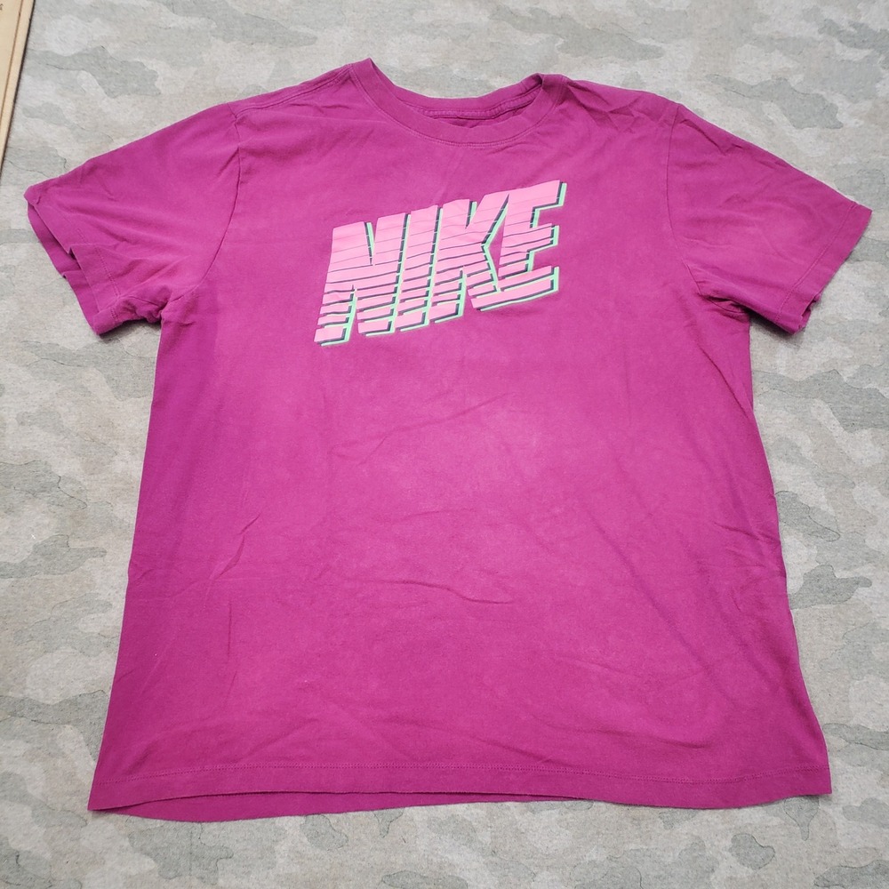 Nike Shirt Mens Large Purple Retro Graphic Tee Short Sleeve